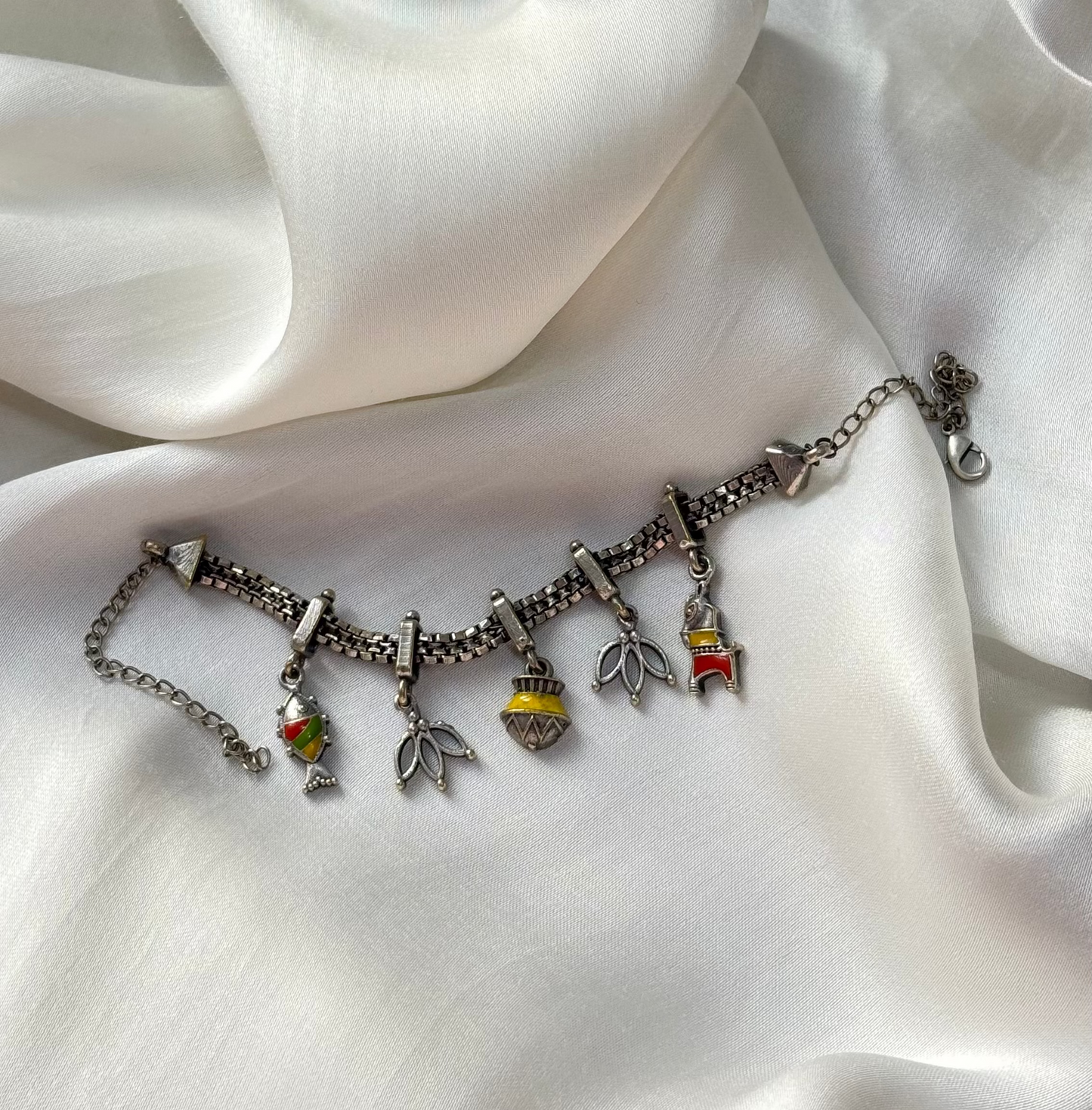 Nritya Charm Silver Bracelet