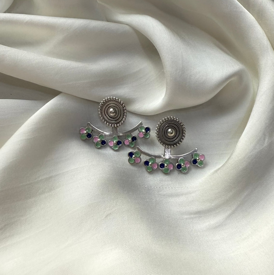 Phoolra Enamel Silver Studs