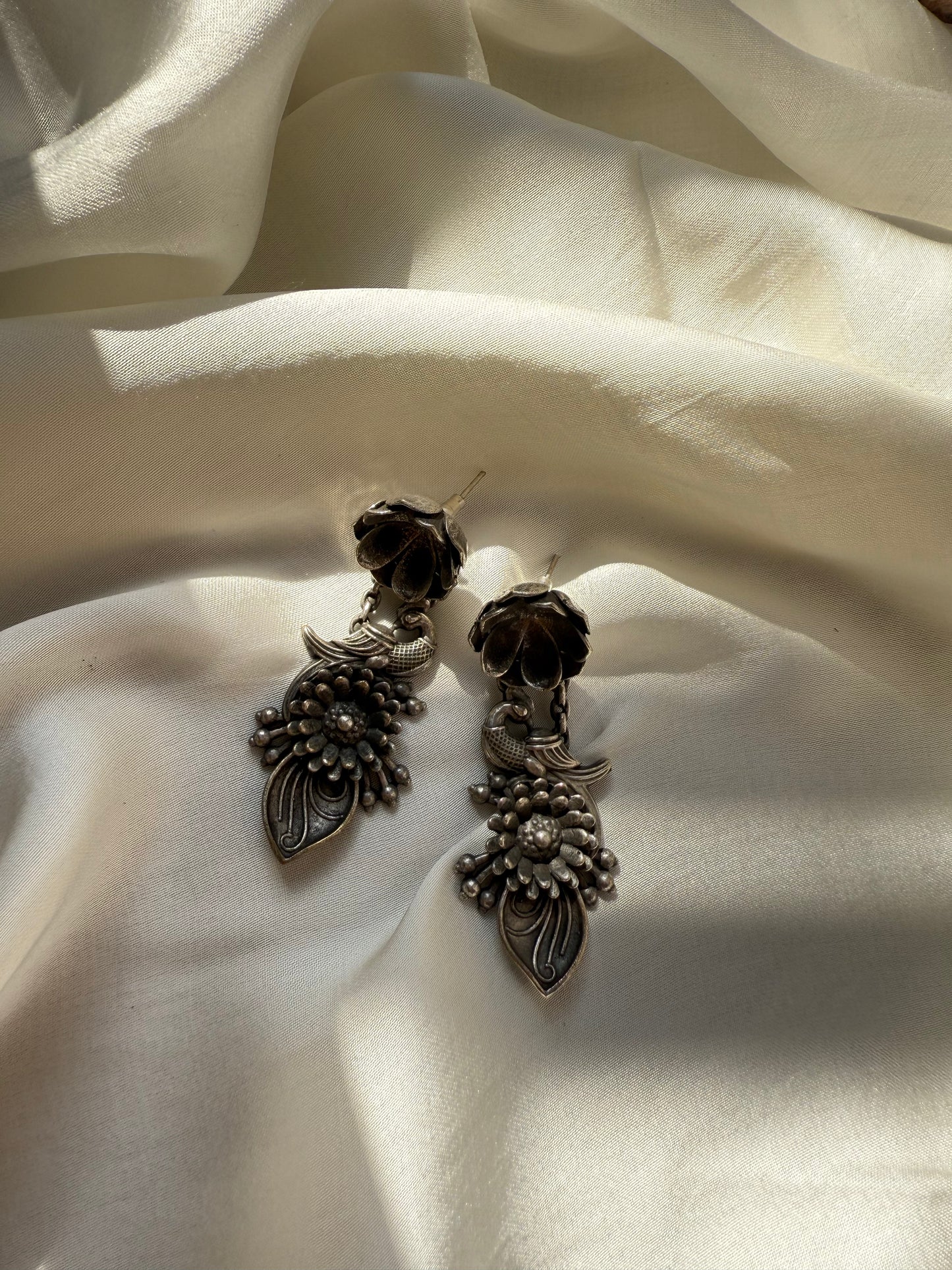 Tribal Bloom Oxidized Earrings