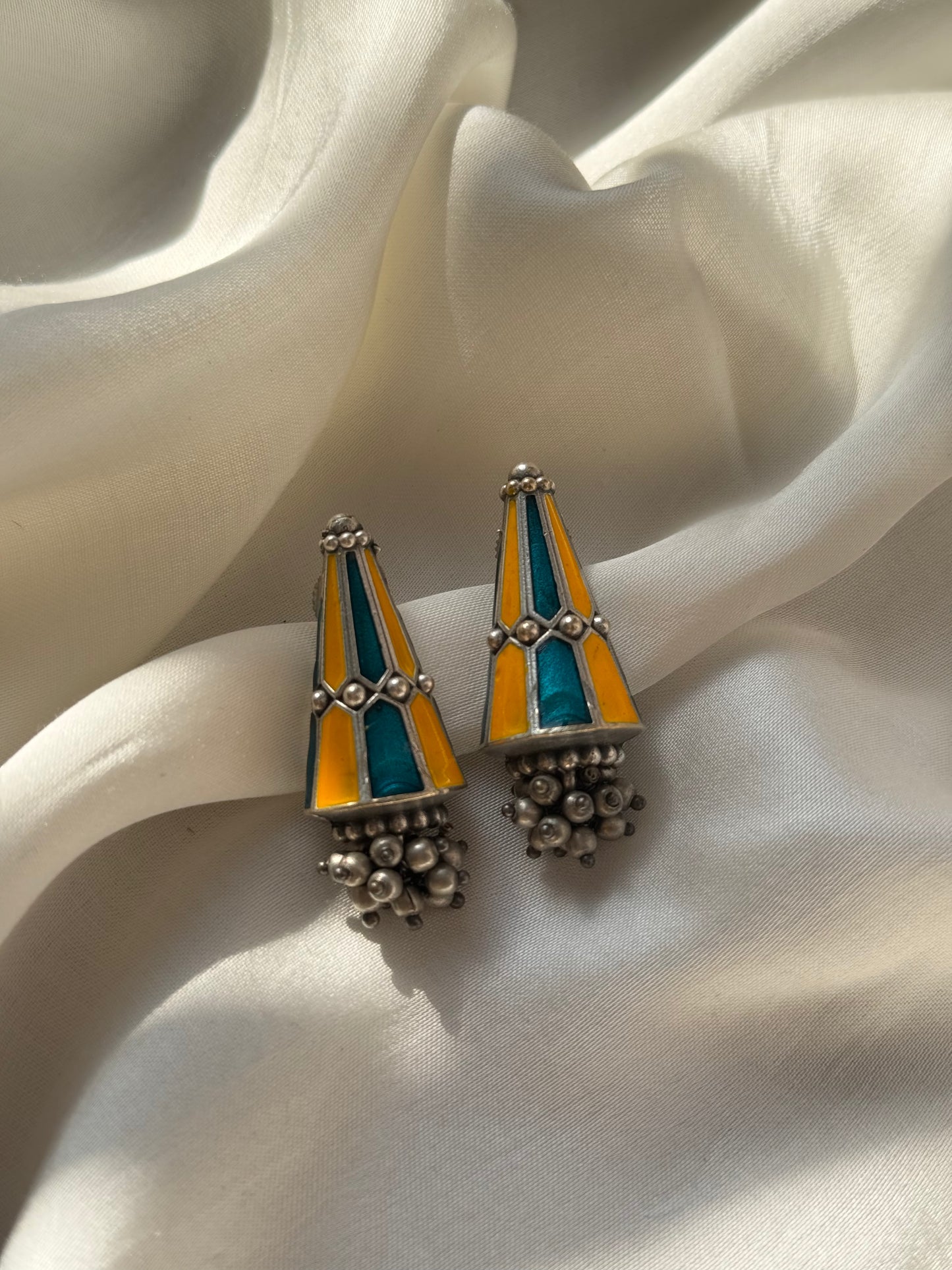 Teal & Mustard Geometric Cones