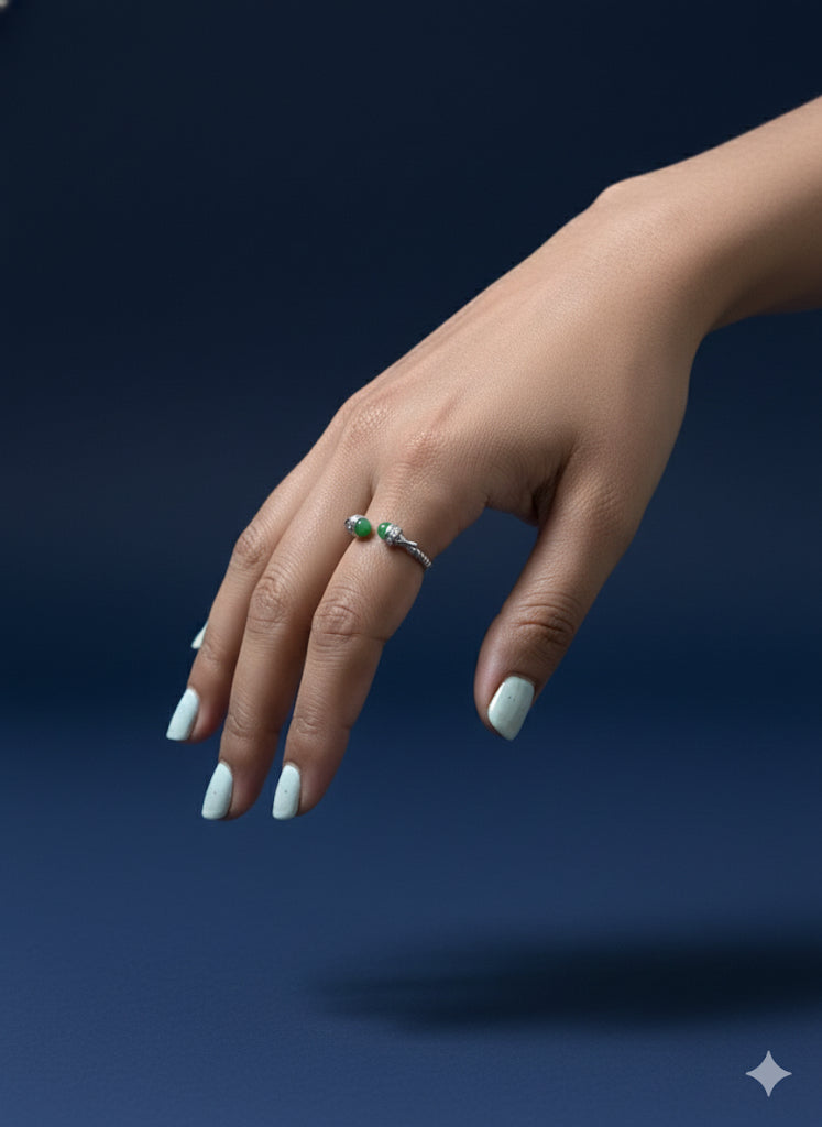 The Twin Gem Beaded Ring