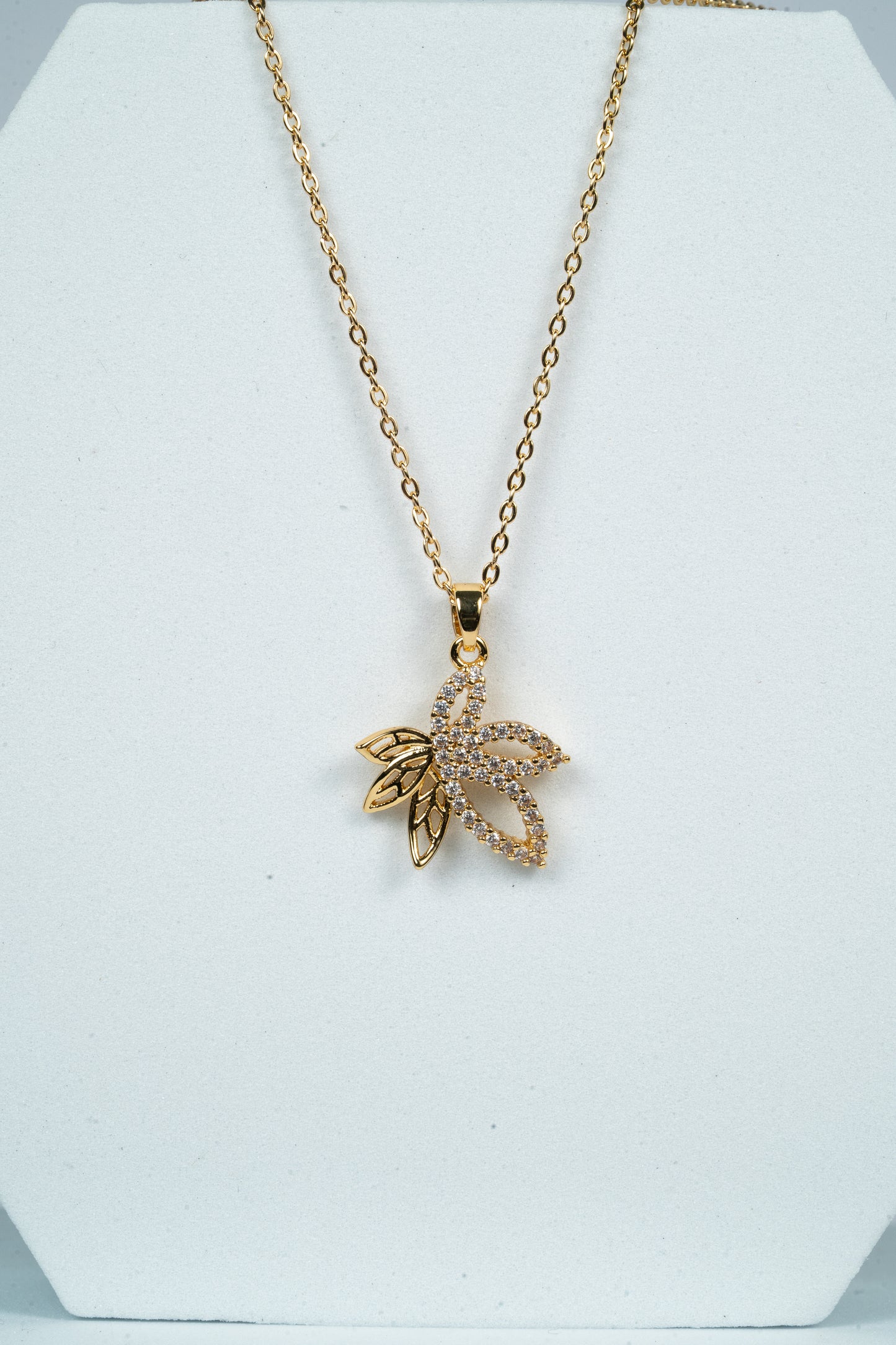 Petal Bloom Sparkle Chain Pendant Set