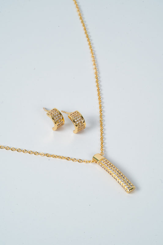 Golden Curve Glow Chain Pendant Set