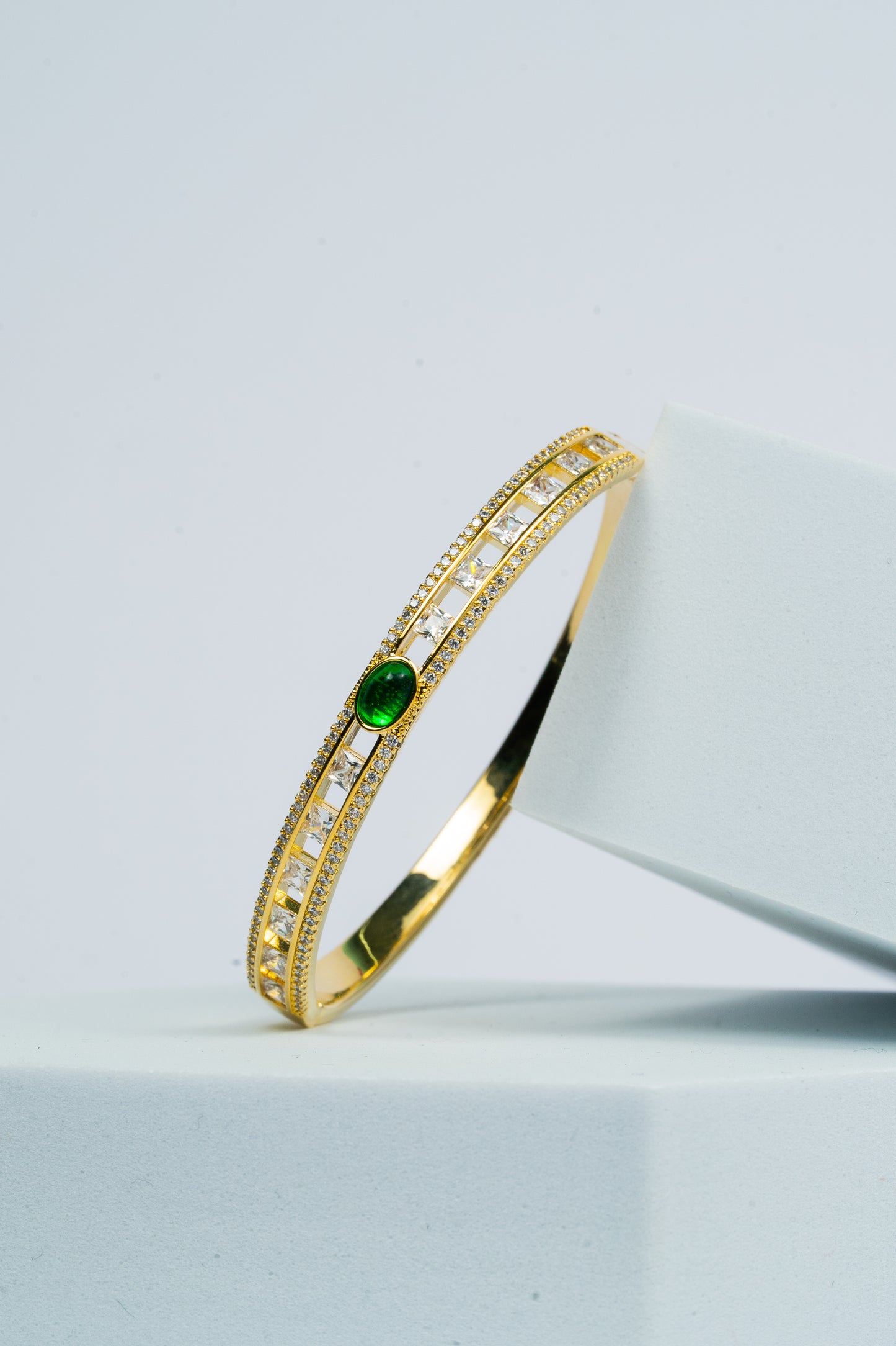 Emerald Whisper Diamond Bangle