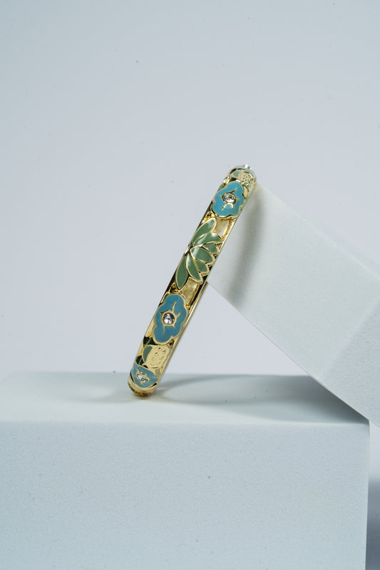 Lotus Whisper Enamel Bangle
