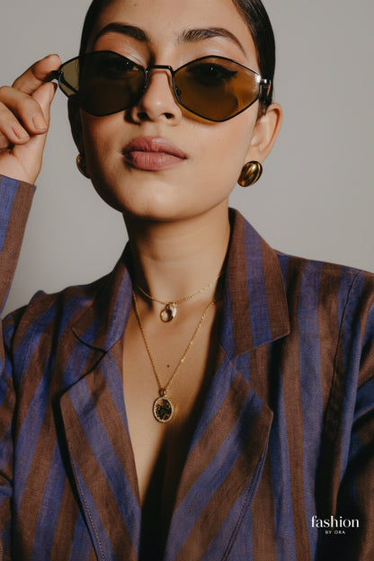 Gold Panther Head Pendant Necklace