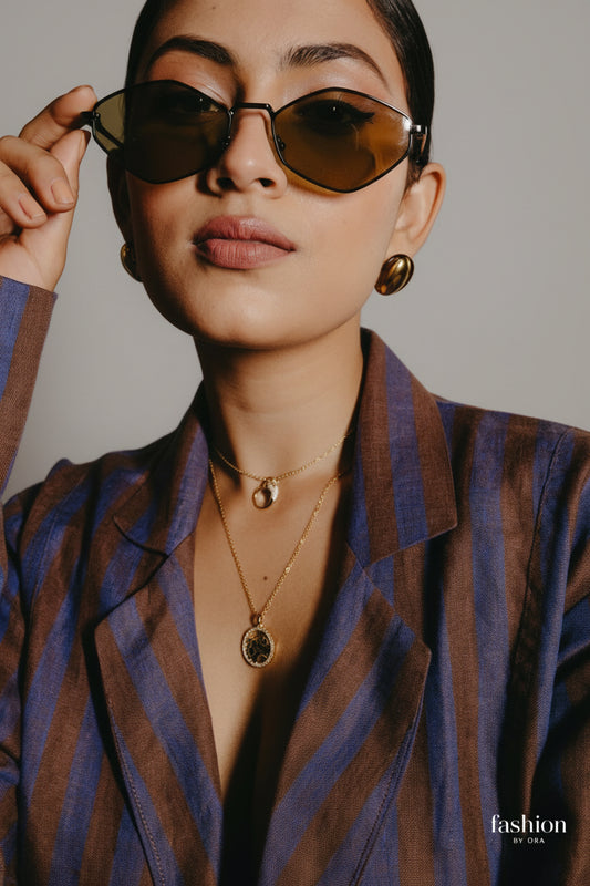 Gold Panther Head Pendant Necklace