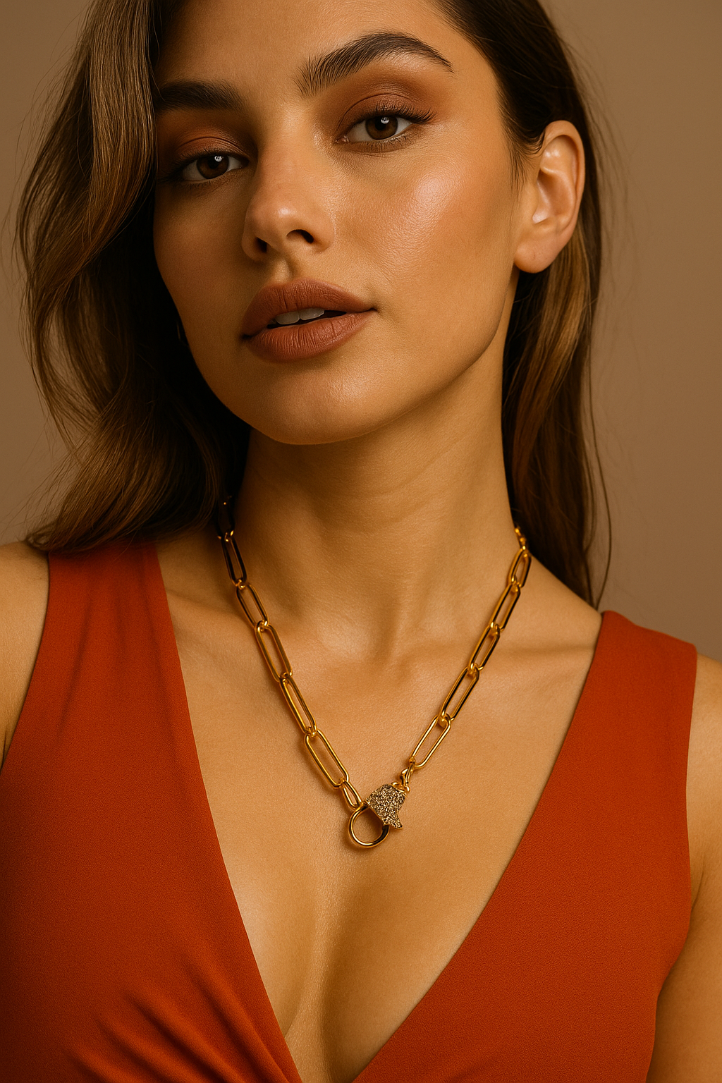 DiamondLock Bold Link Necklace