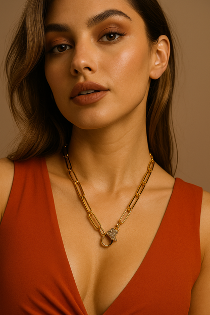 DiamondLock Bold Link Necklace