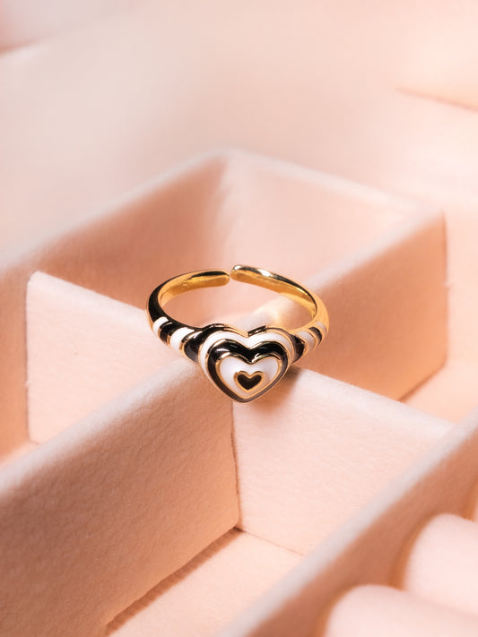 Two Colour Heart Ring