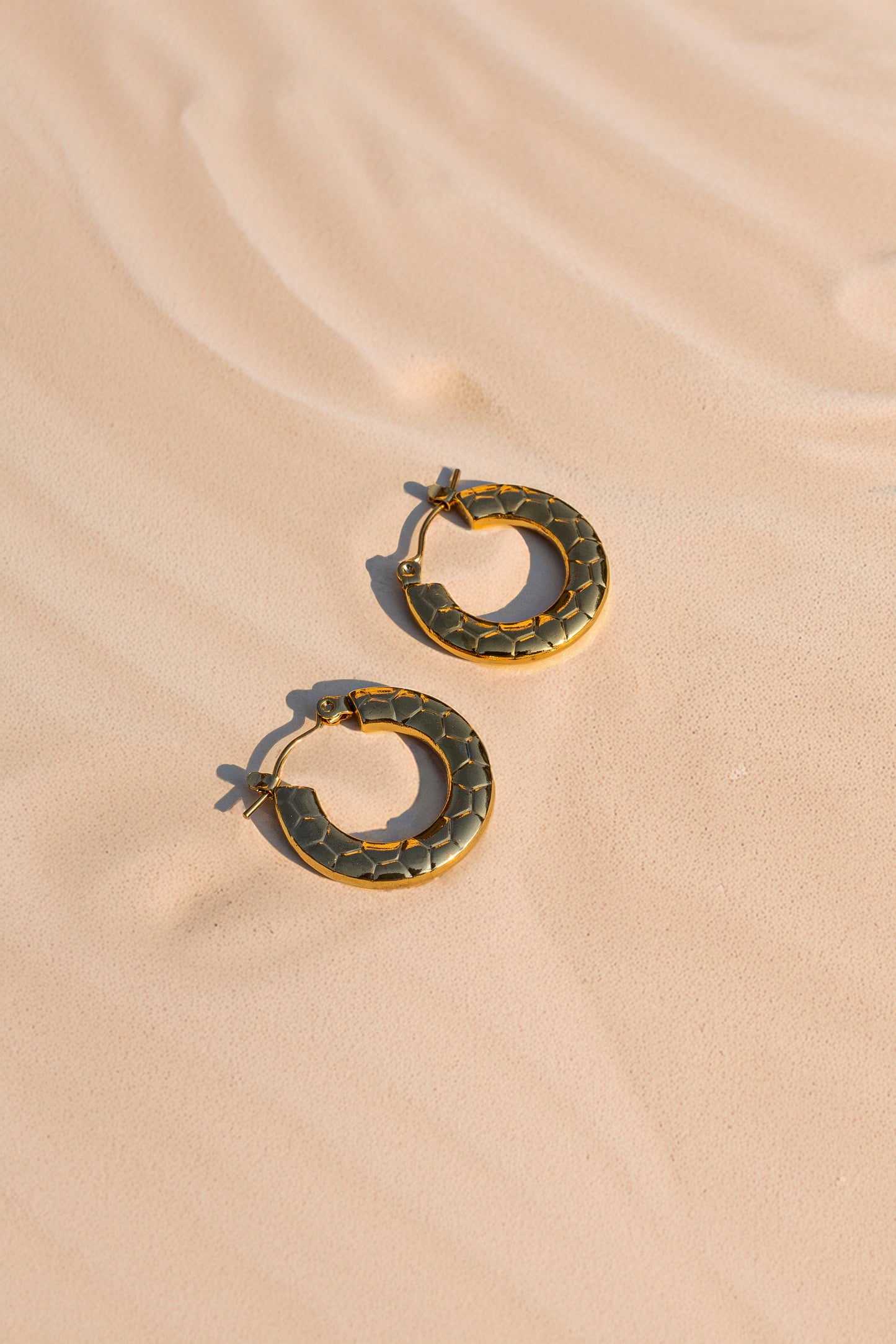 Gilded Scale Hoops Earrings