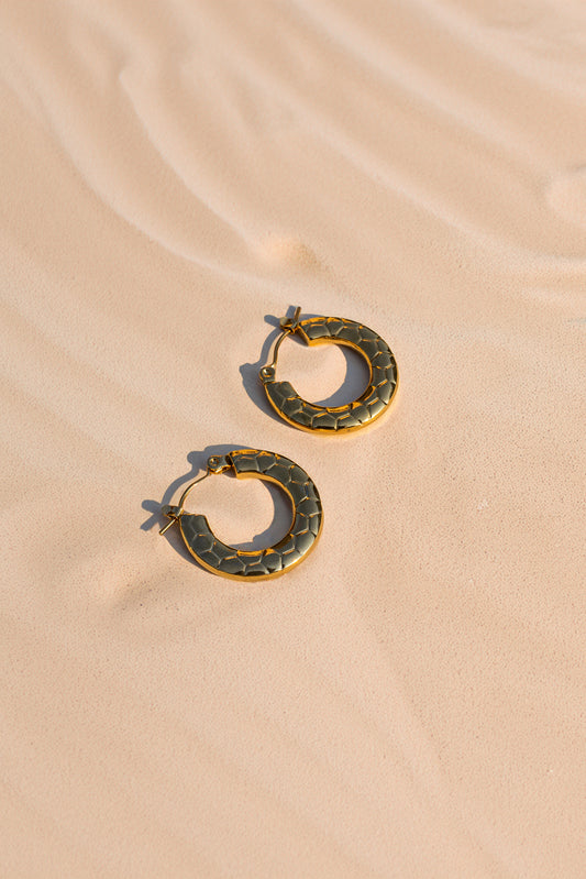 Gilded Scale Hoops Earrings