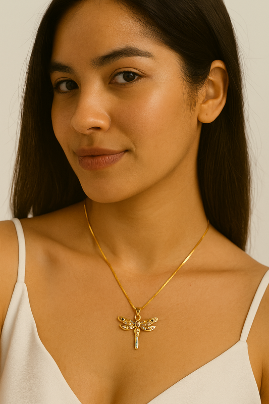 Celestial Flight Dragonfly Necklace