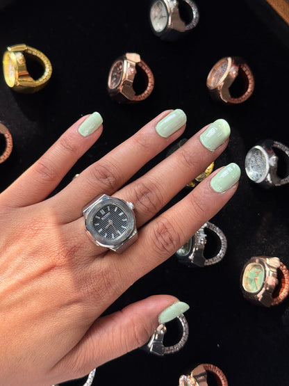 Vintage Dial Silver Statement Rings