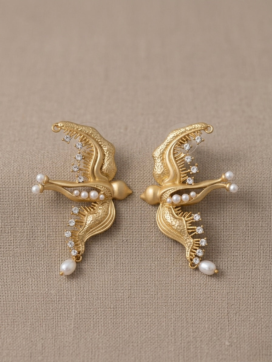 Golden Songbird Studs