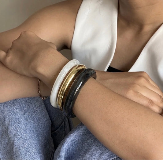Midnight & Pearl White Trio Stack