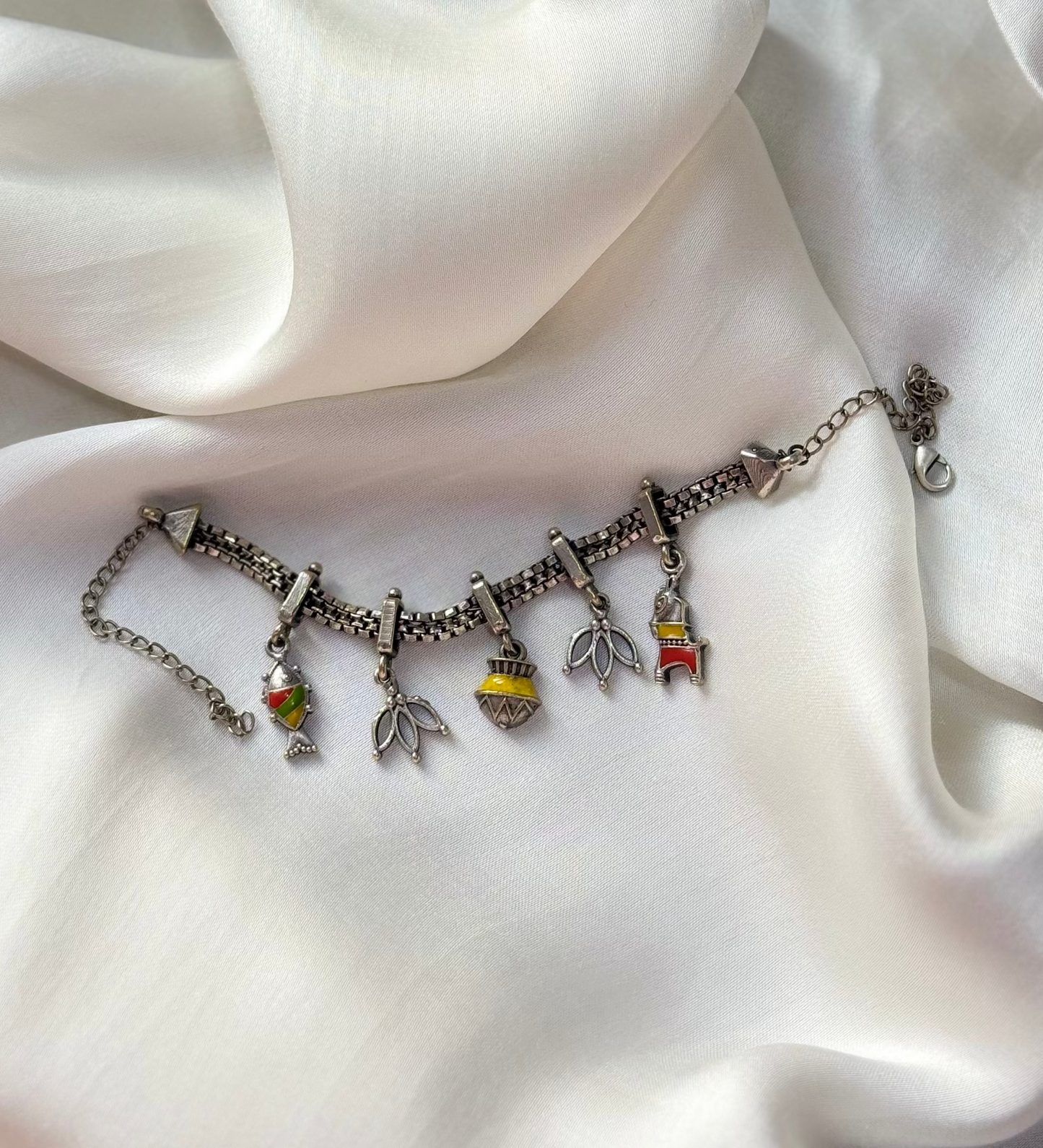 Nritya Charm Silver Bracelet