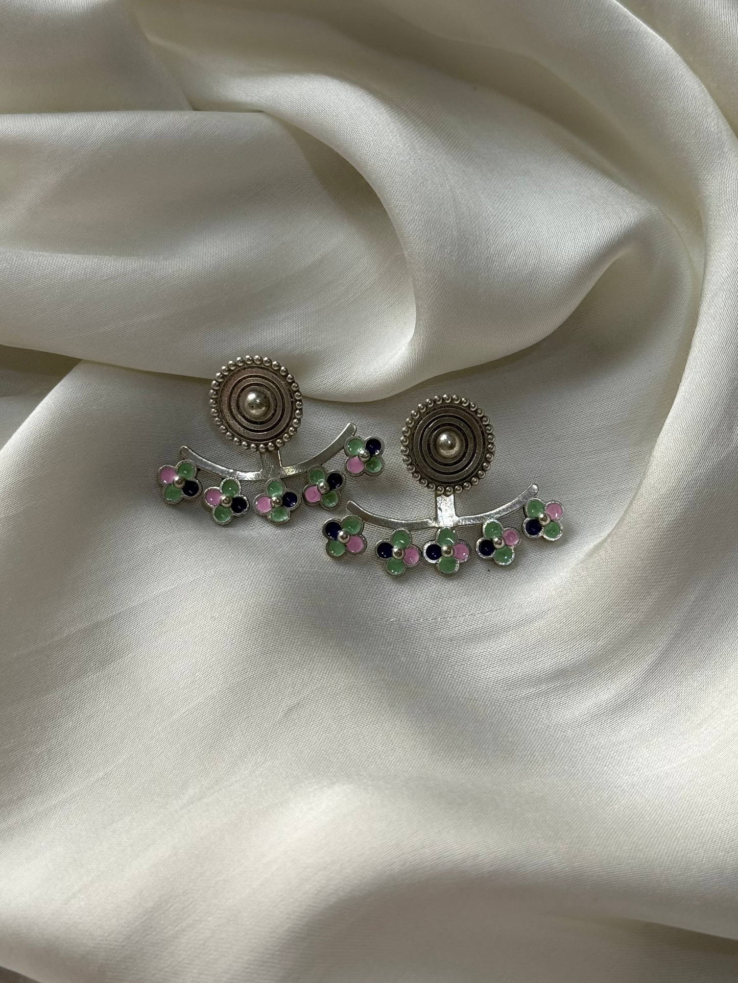 Phoolra Enamel Silver Studs