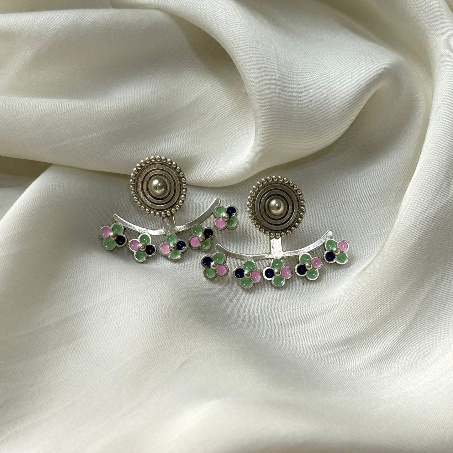 Phoolra Enamel Silver Studs