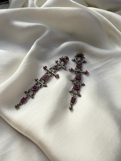 Rangvat Tribal Bar Earrings