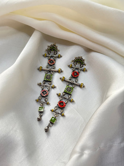 Rangrika Tribal Long Earrings