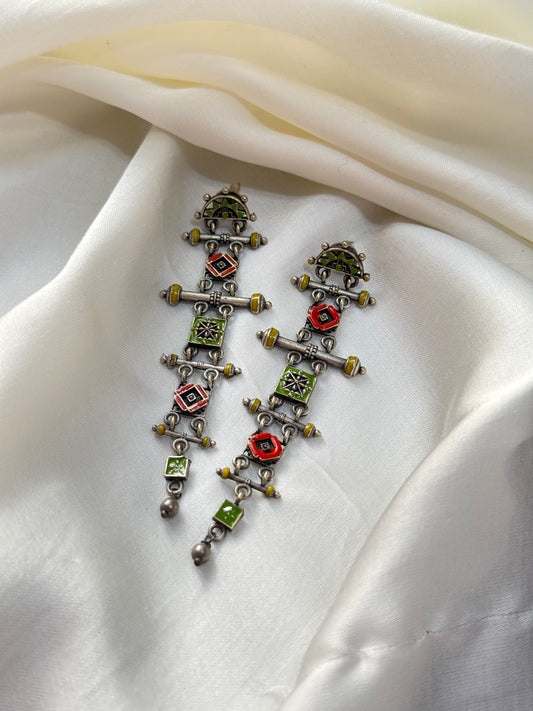 Rangrika Tribal Long Earrings
