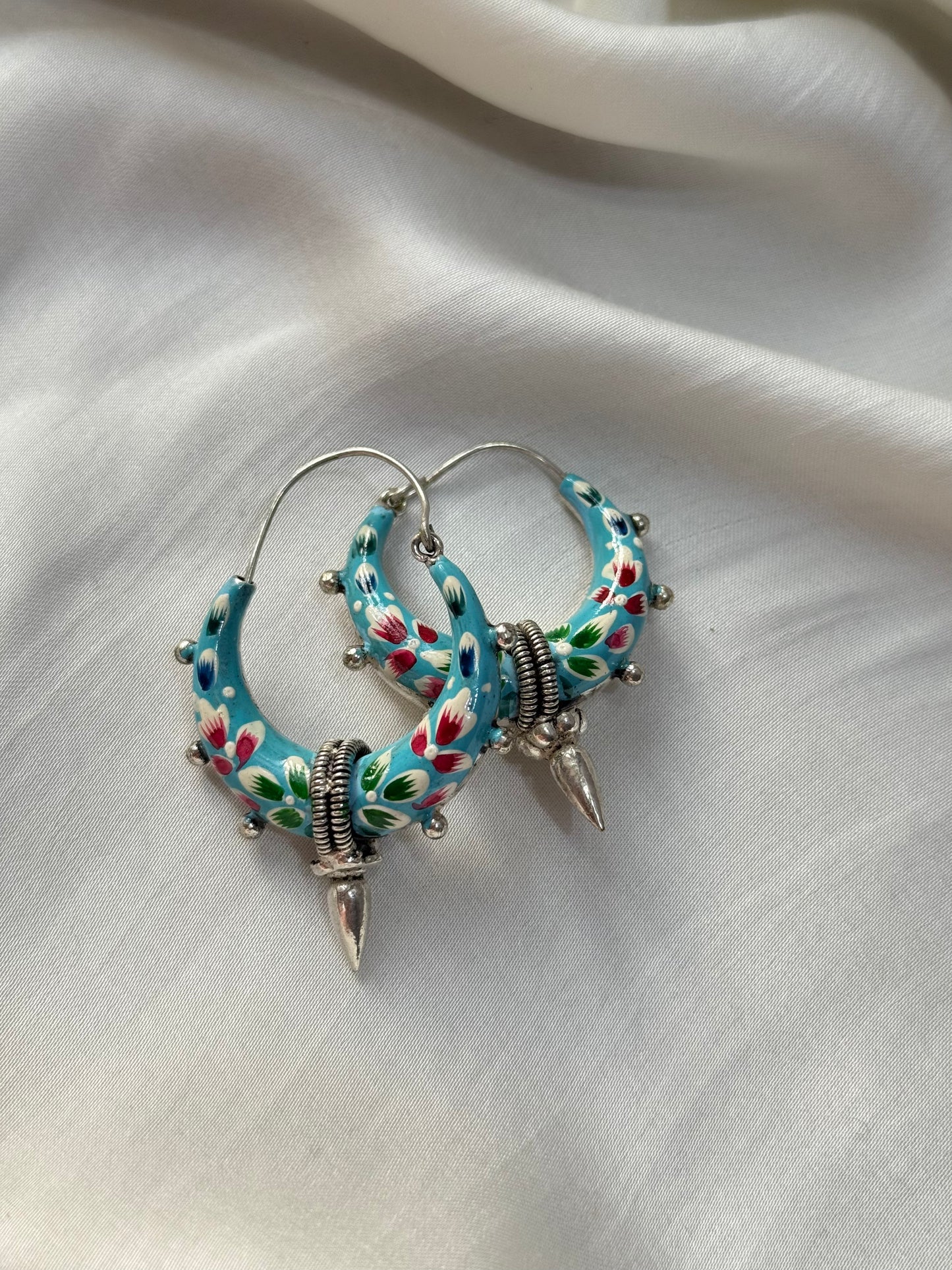 Firoza Floral Crescent Hoops