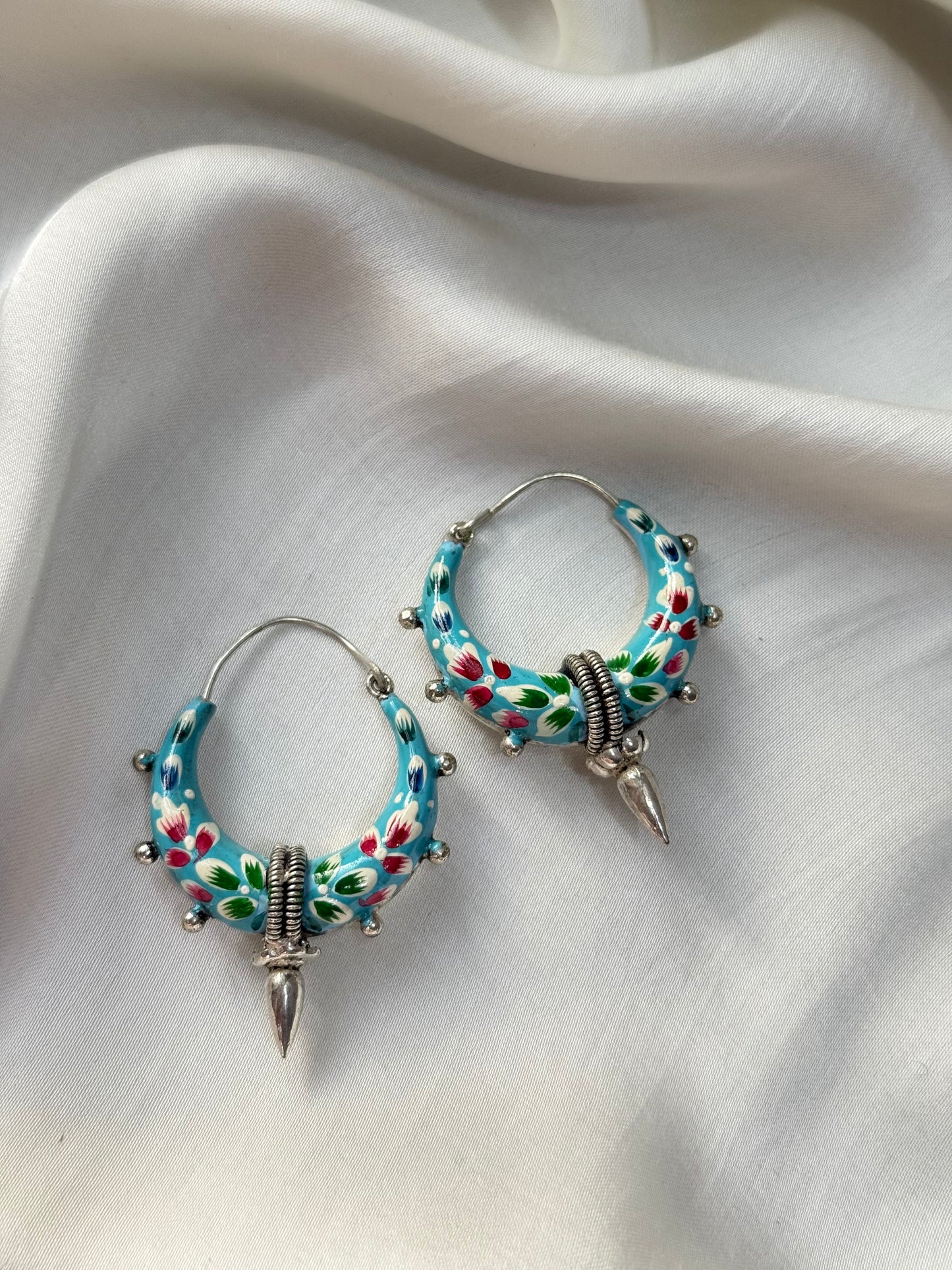 Firoza Floral Crescent Hoops