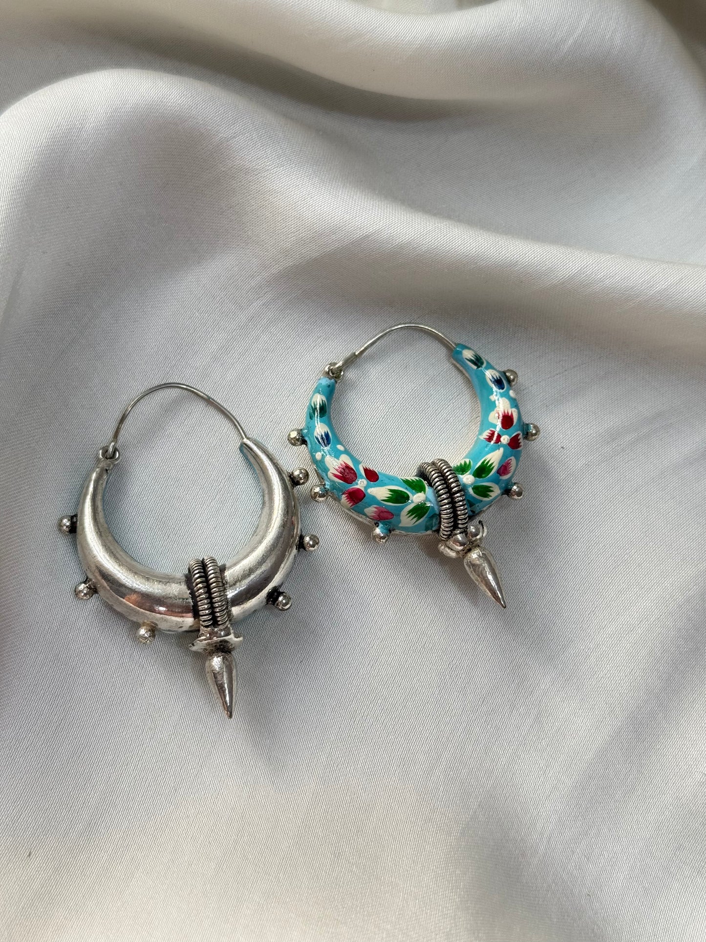 Firoza Floral Crescent Hoops