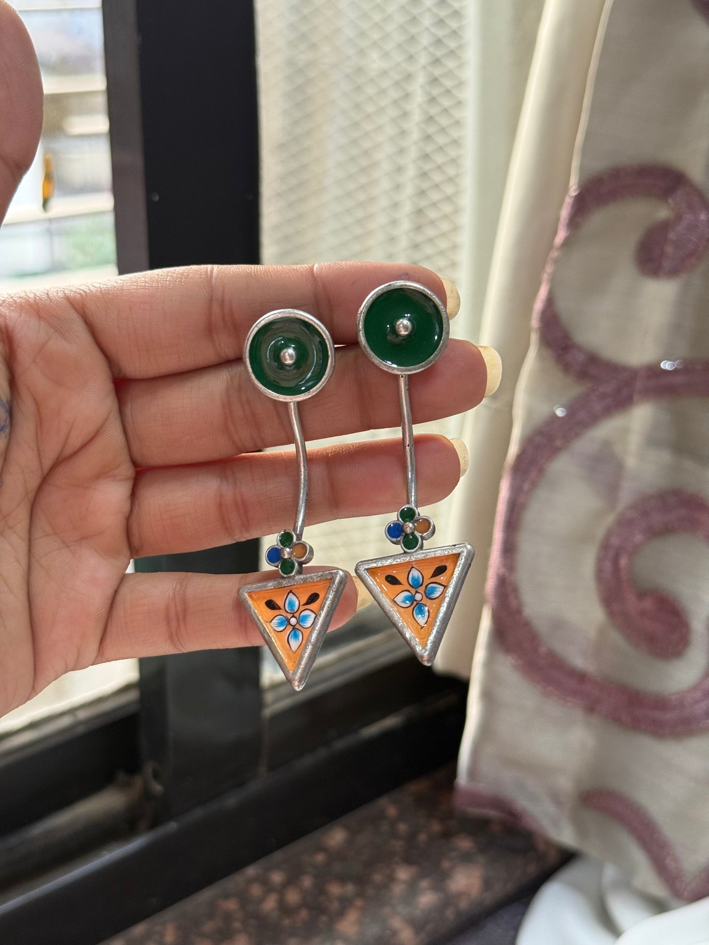 Ziva Triangle Drop Earrings