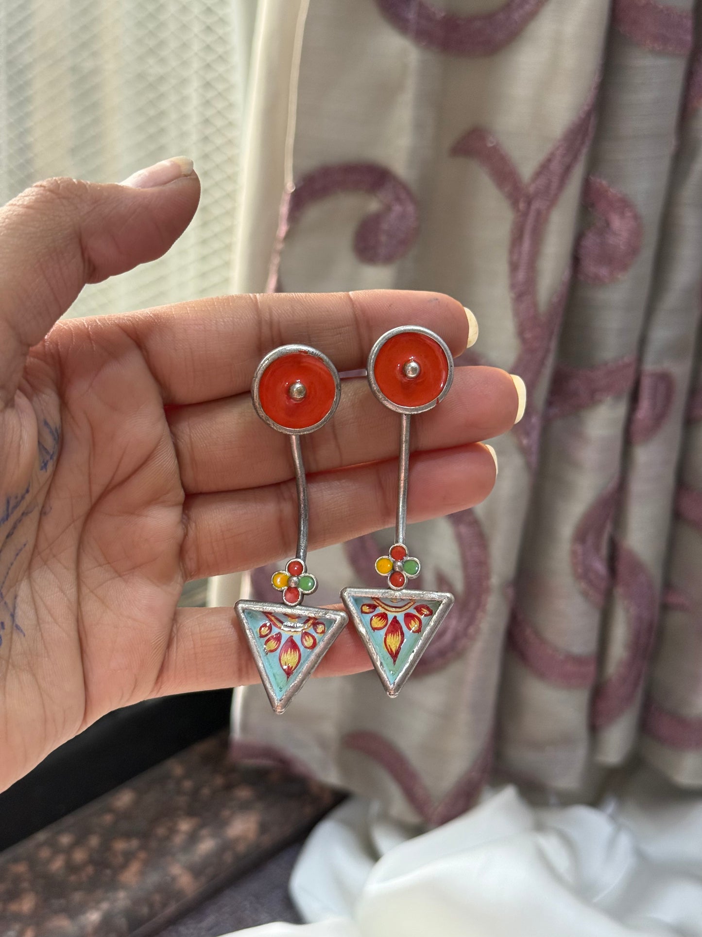 Tara Ember Triangle Drops