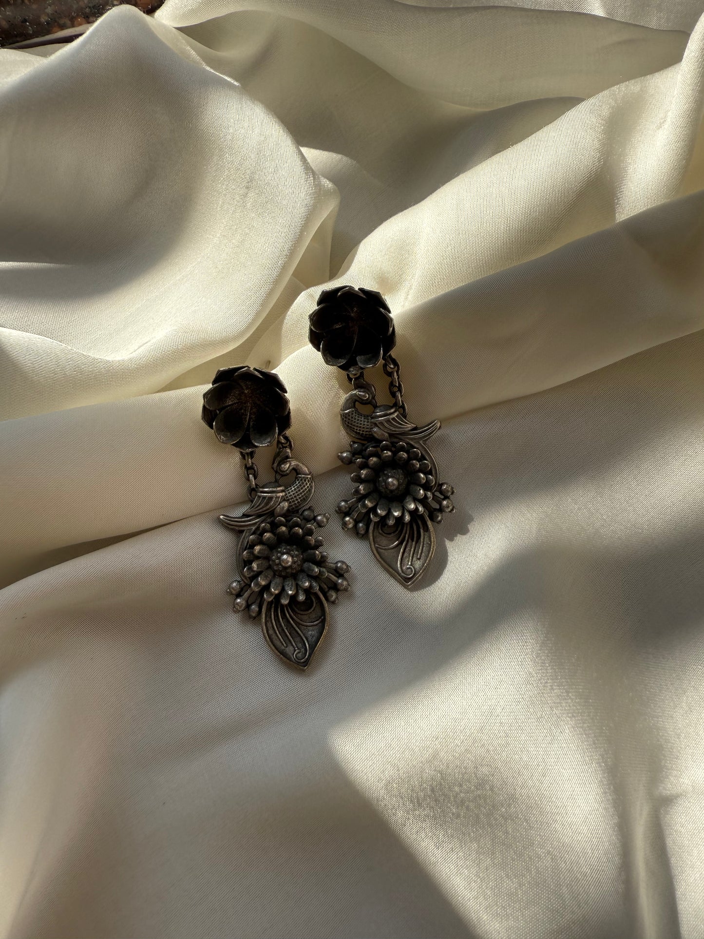 Tribal Bloom Oxidized Earrings