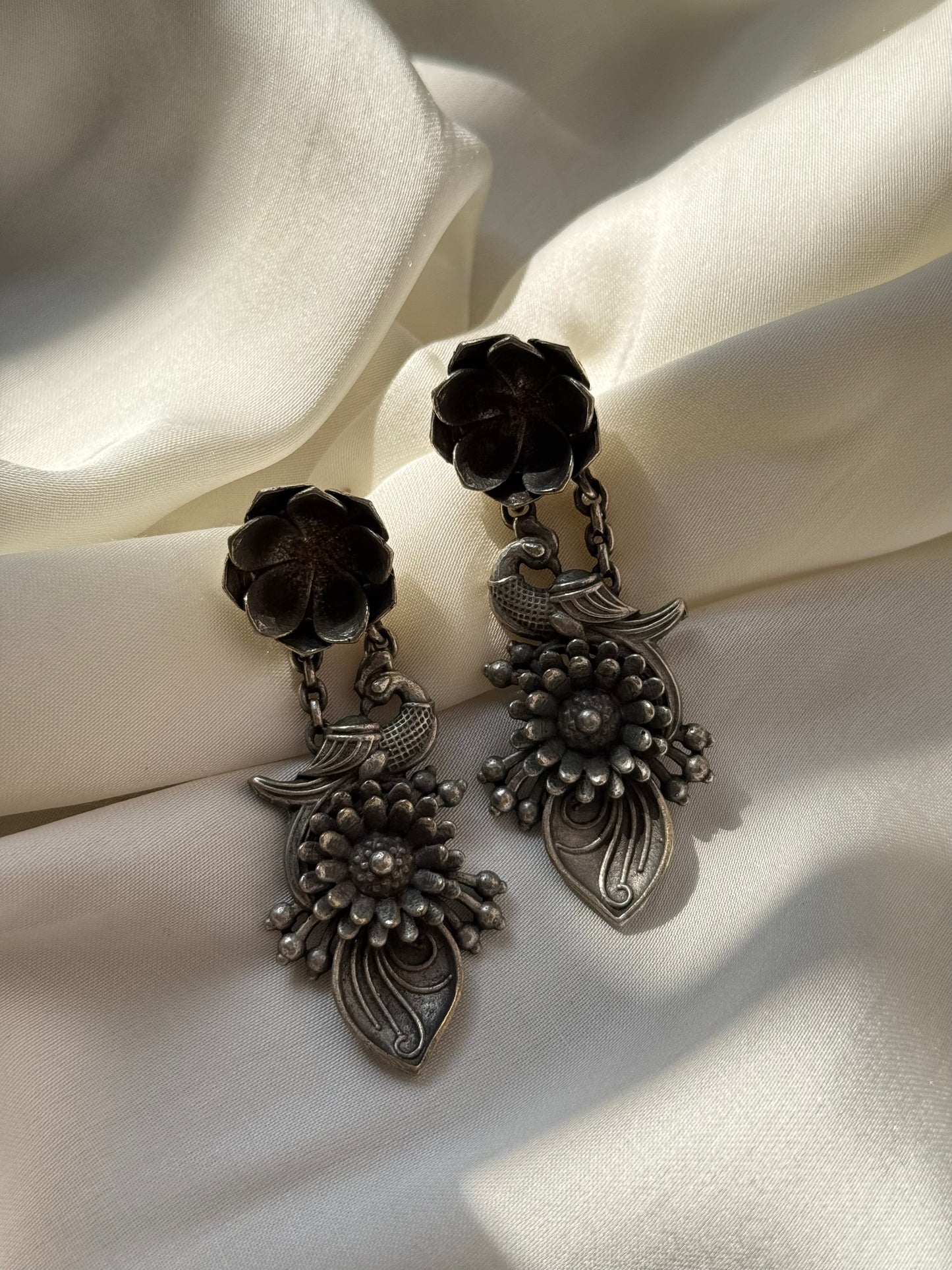 Tribal Bloom Oxidized Earrings
