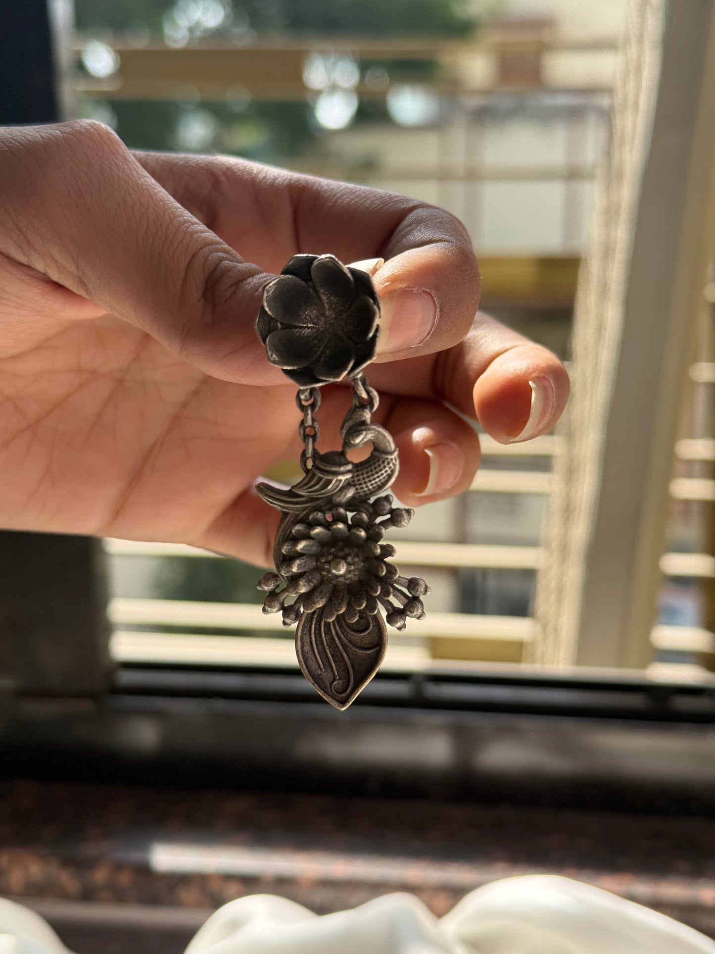 Tribal Bloom Oxidized Earrings