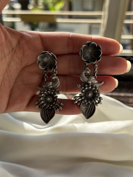Tribal Bloom Oxidized Earrings
