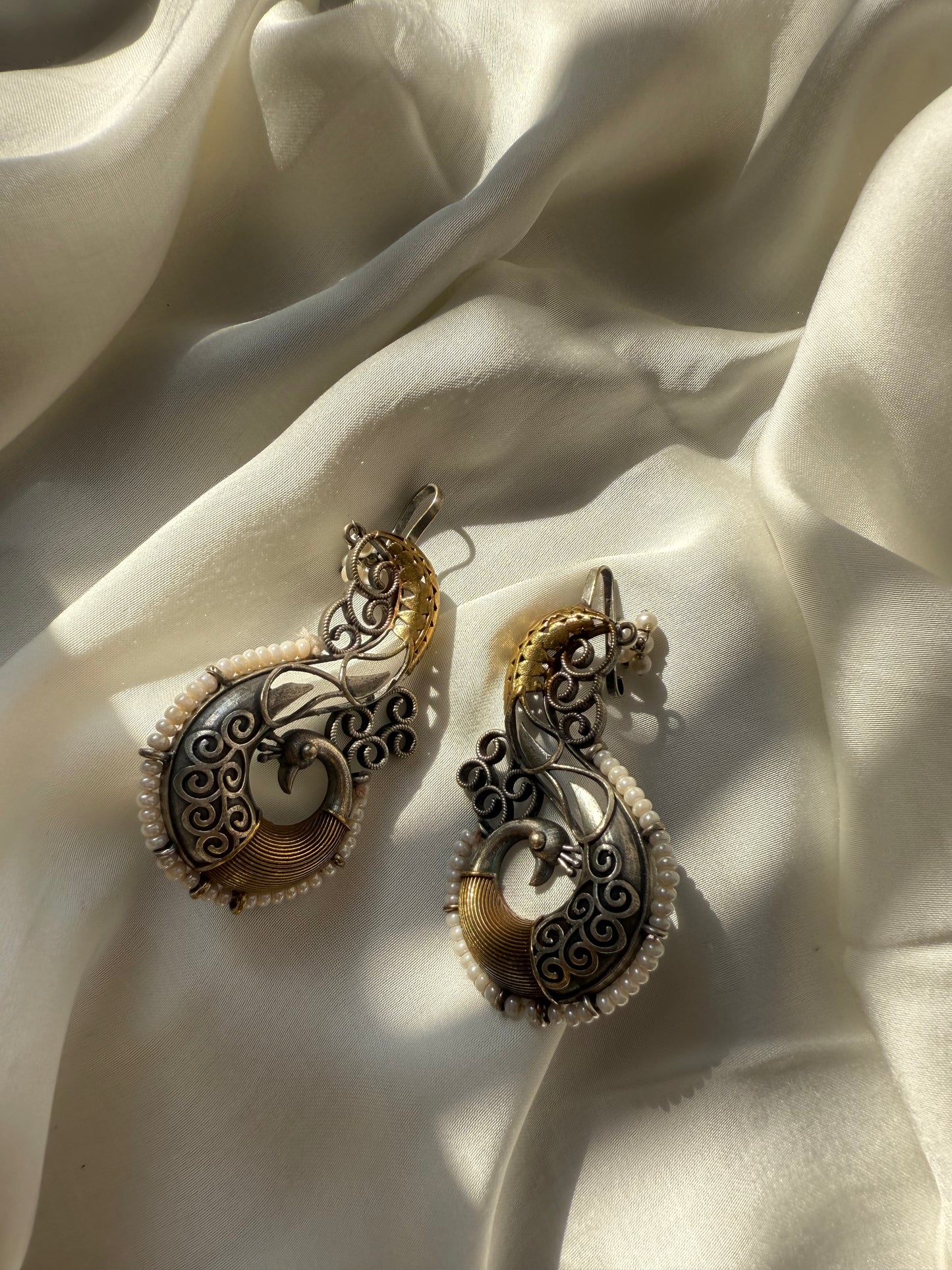 Antique Dual-Tone Filigree Earrings