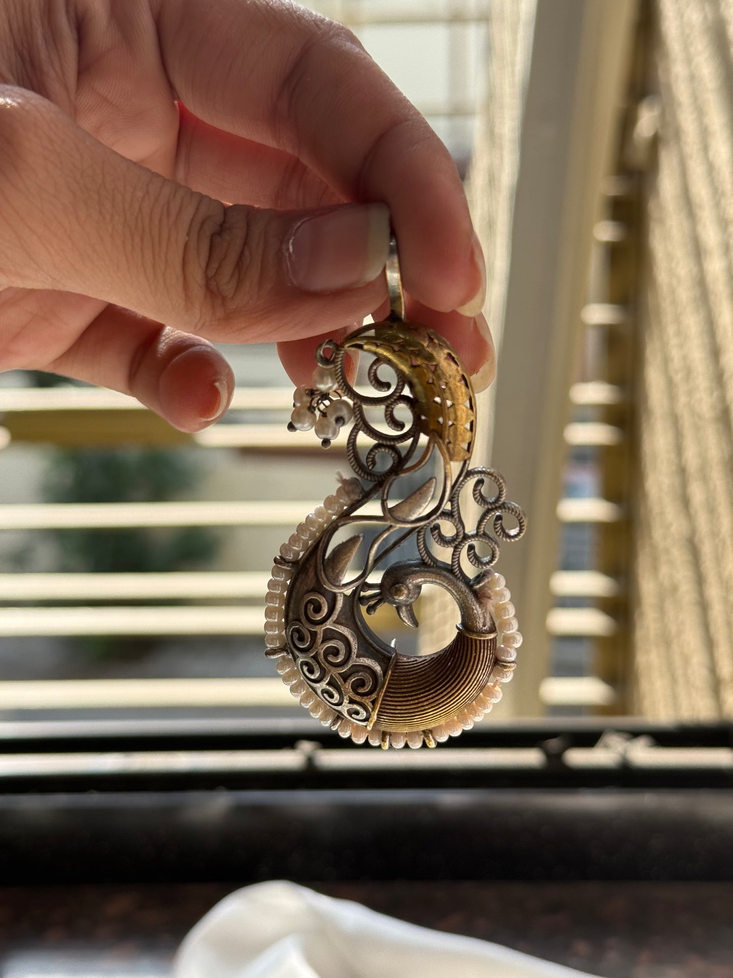 Antique Dual-Tone Filigree Earrings