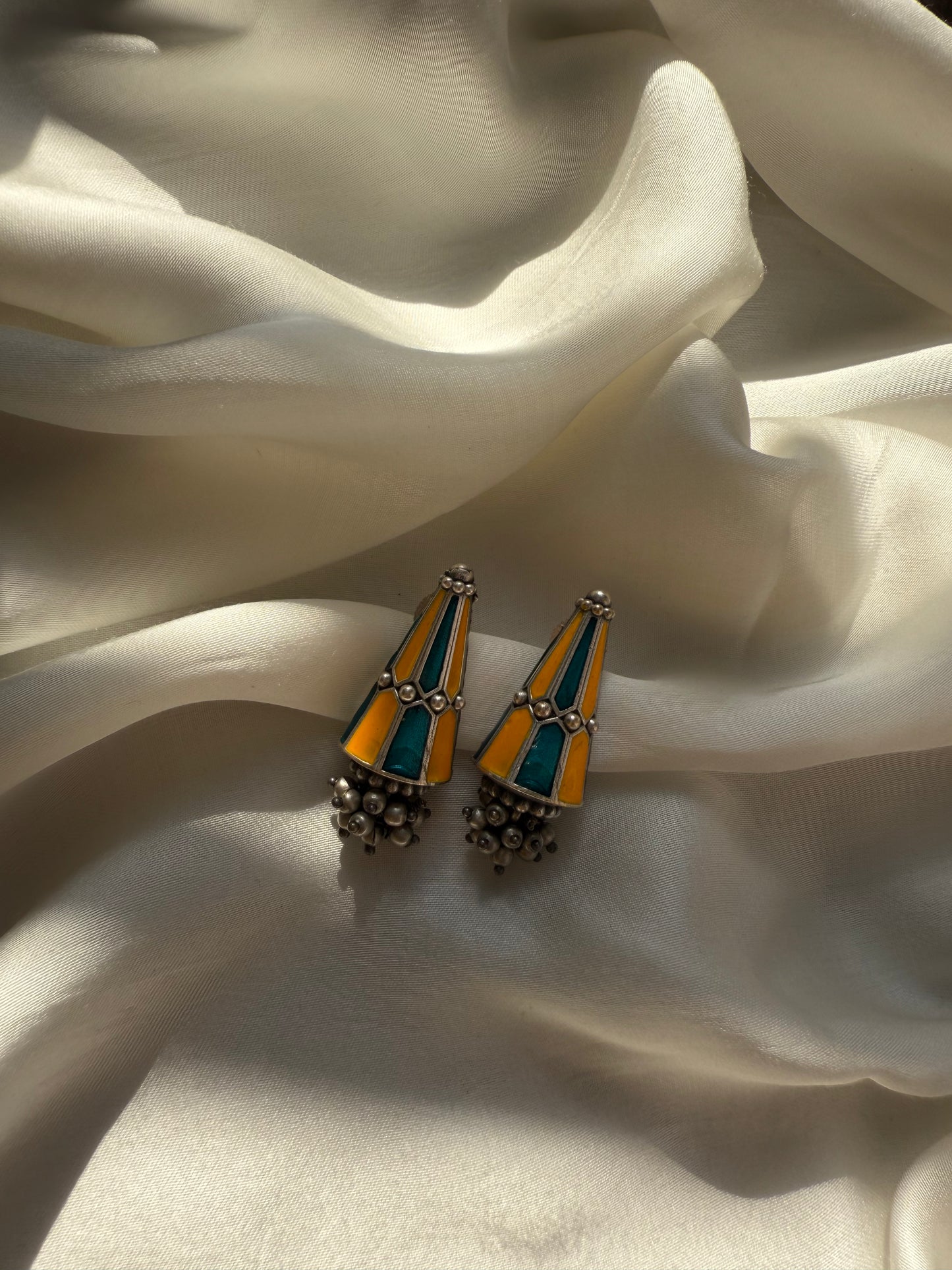 Teal & Mustard Geometric Cones