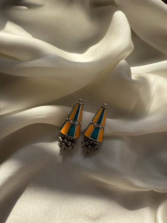 Teal & Mustard Geometric Cones