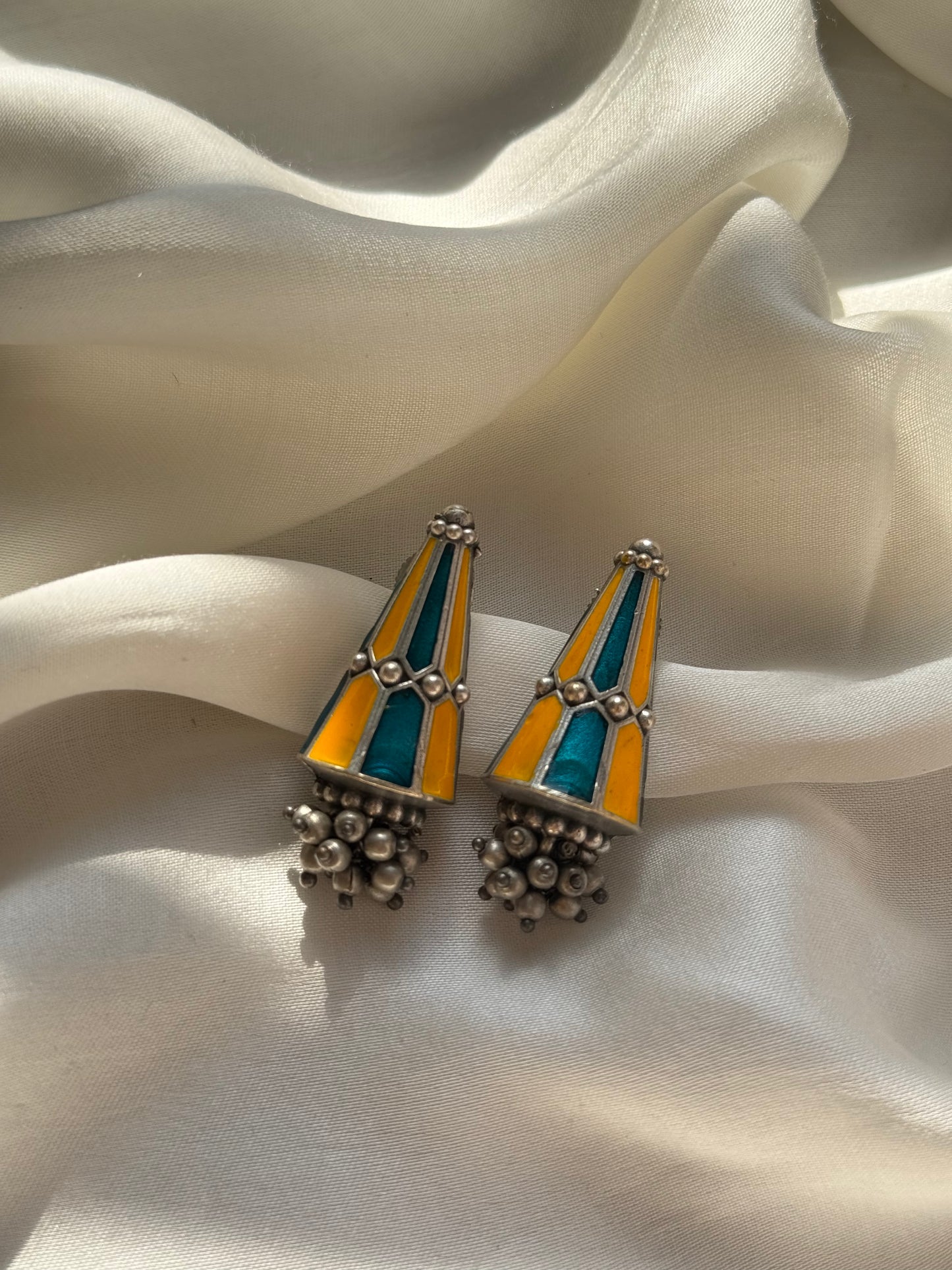 Teal & Mustard Geometric Cones