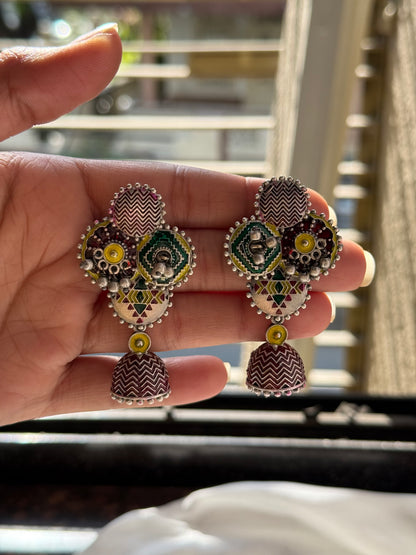 The Bohemian Mosaic Jhumka Drops