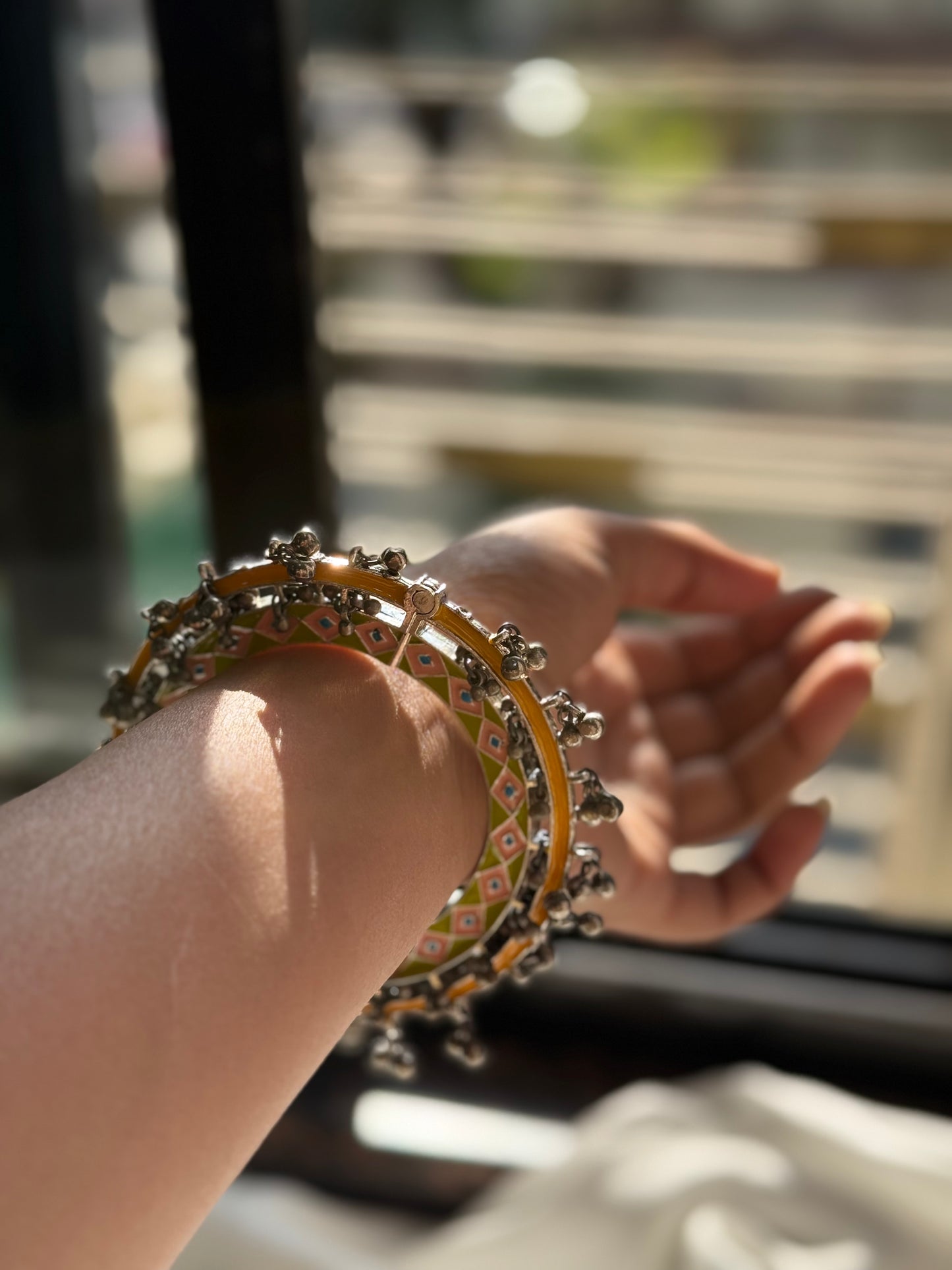 Sunshine Orange Enamel Bangle