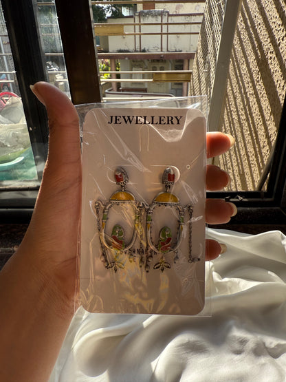 Jaali Enamel Window Earrings