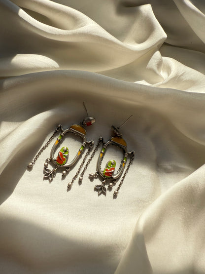 Jaali Enamel Window Earrings
