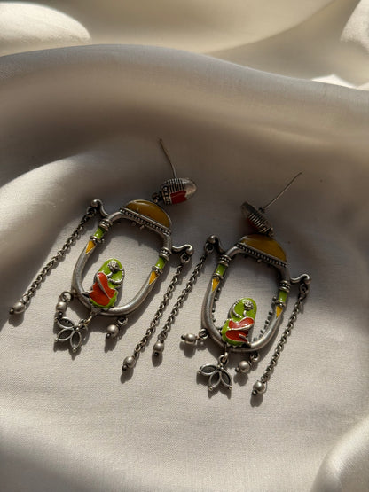 Jaali Enamel Window Earrings