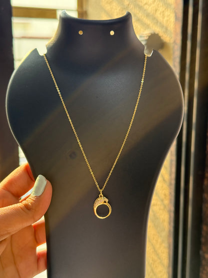 Gold Panther Head Pendant Necklace