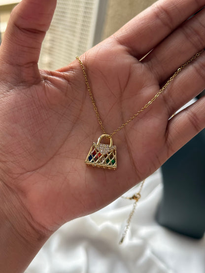 Dainty Crystal Handbag Pendant