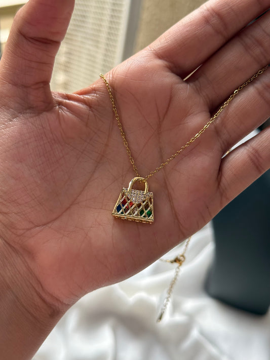 Dainty Crystal Handbag Pendant