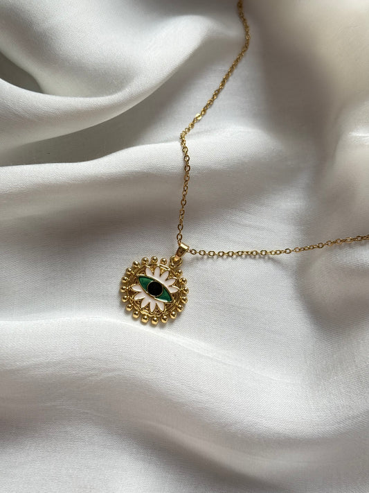 The White Petal Evil Eye Chain