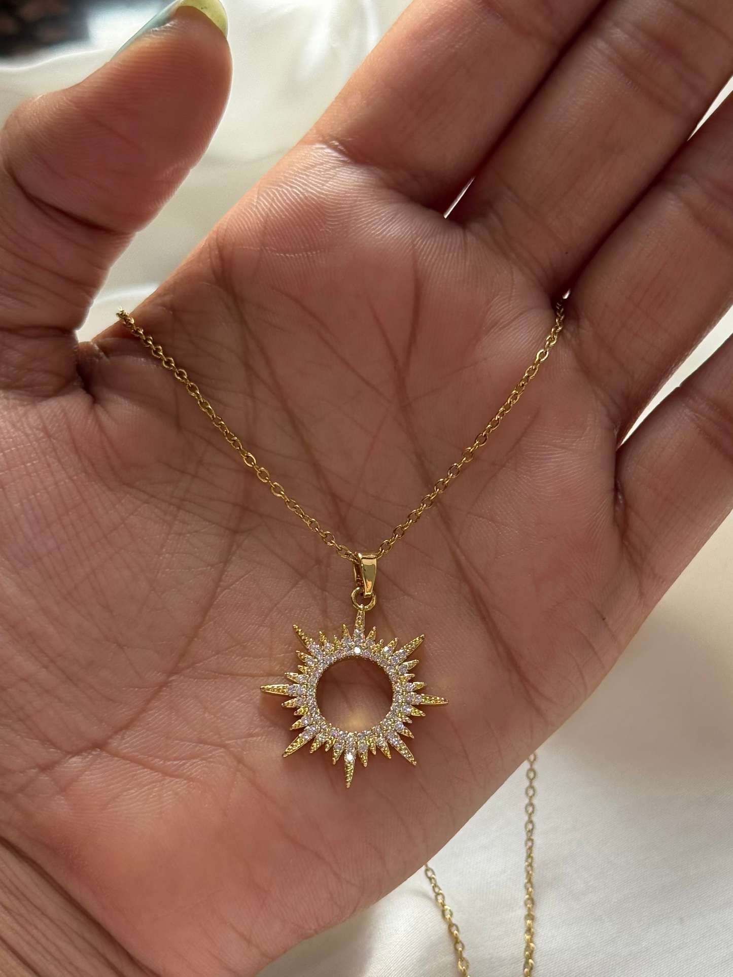 Dazzling Crystal Sunburst Chain